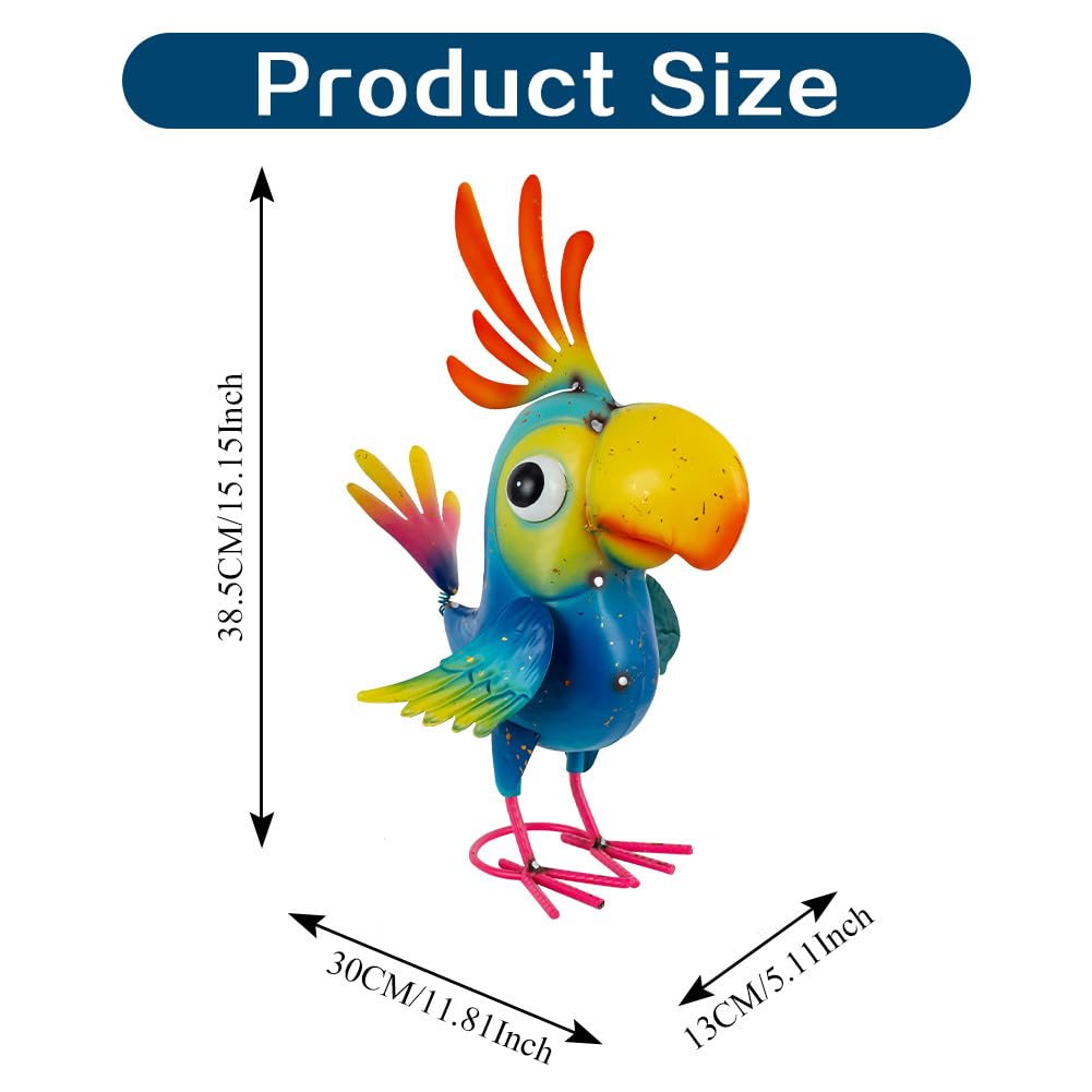 ViteenLight parrot sculpture with weatherproof finish for year-round display.