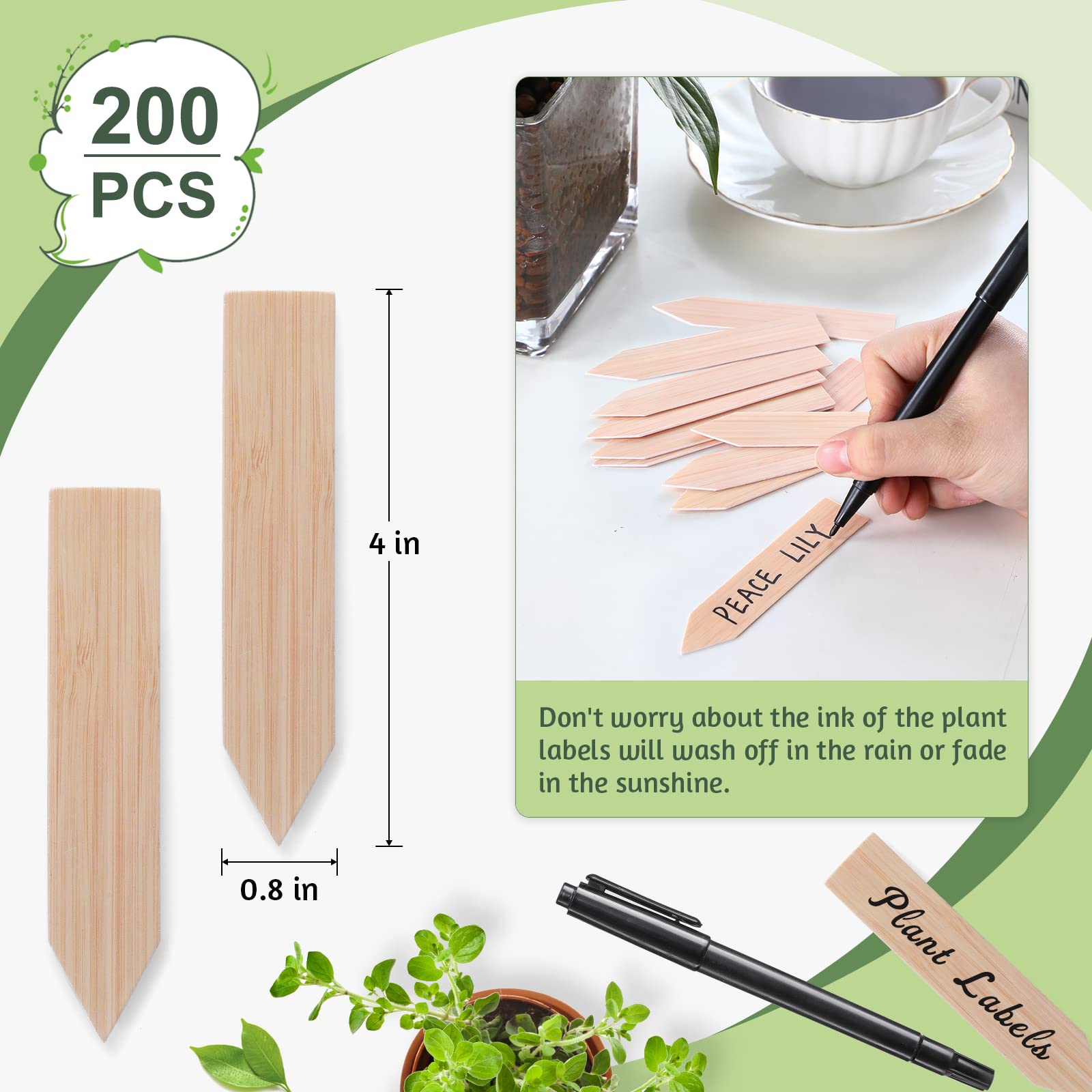 VITEVER plant markers waterproof PVC for outdoor garden labeling