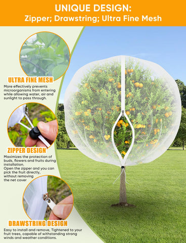 VITI air-sunlight-permeable netting protects growth while cicadas stay outside.