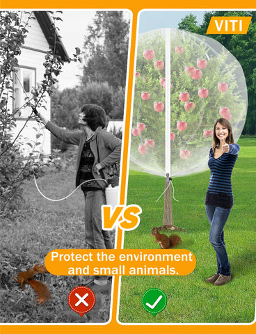 VITI easy-installation drawstring netting secures around plants for quick setup.