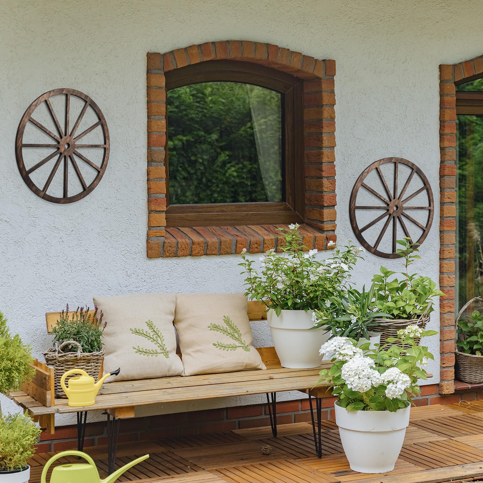 Vituney wagon wheels decorative accent for indoor/outdoor areas