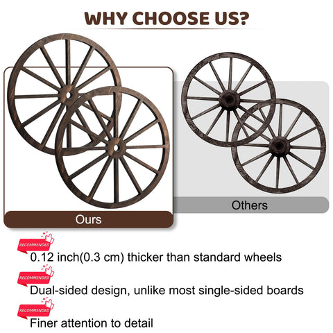 Vituney wagon wheel back with hanging hook ready for mounting