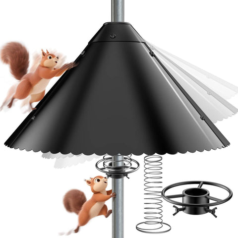 VIUBIRD metal squirrel baffle 19-inch umbrella-guard blocks climbs and preserves seed access