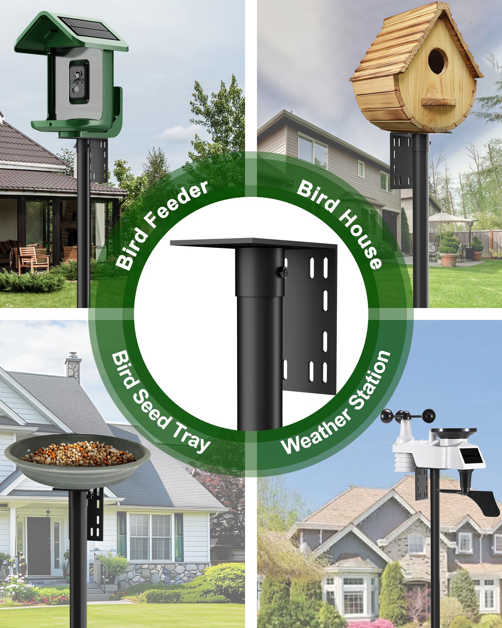 VIUBIRD stand doubles as garden perch for cameras or weather gear.