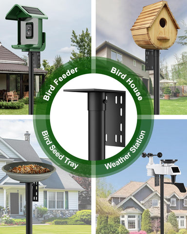 VIUBIRD stand doubles as garden perch for cameras or weather gear.