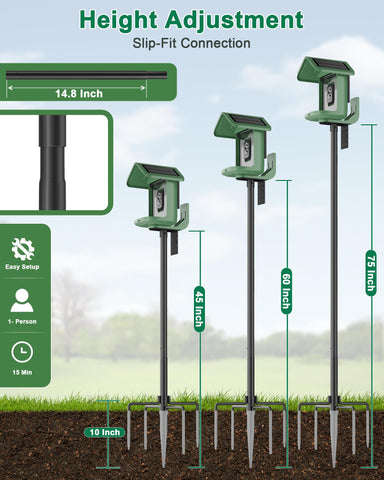 VIUBIRD slip-in pole design facilitates quick, watertight assembly.