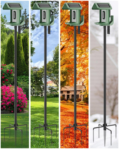 VIUBIRD heavy-duty pole withstands wind and snow for uninterrupted feeding.