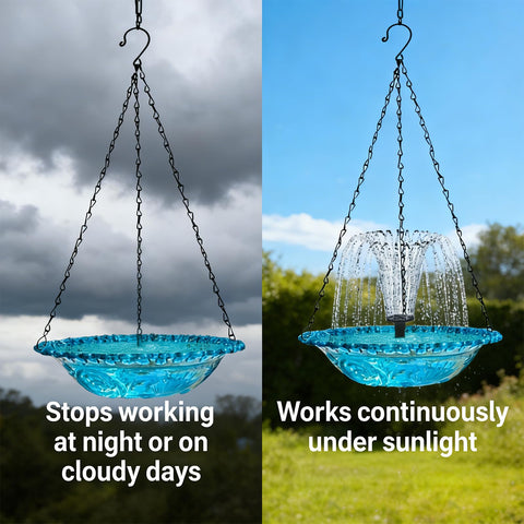 VIUMVC solar bird bath outdoor decor blends practicality with decorative charm