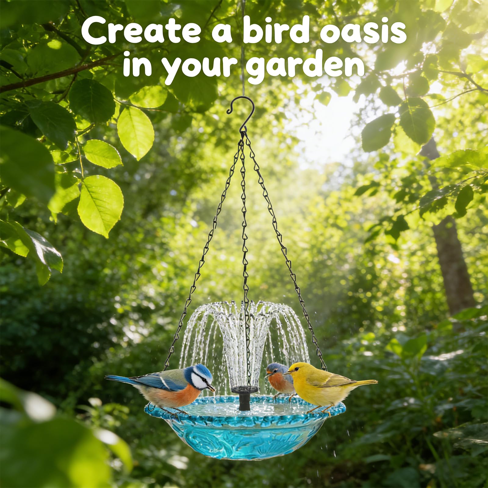 VIUMVC solar bird bath patio yard setup suits serene outdoor spaces