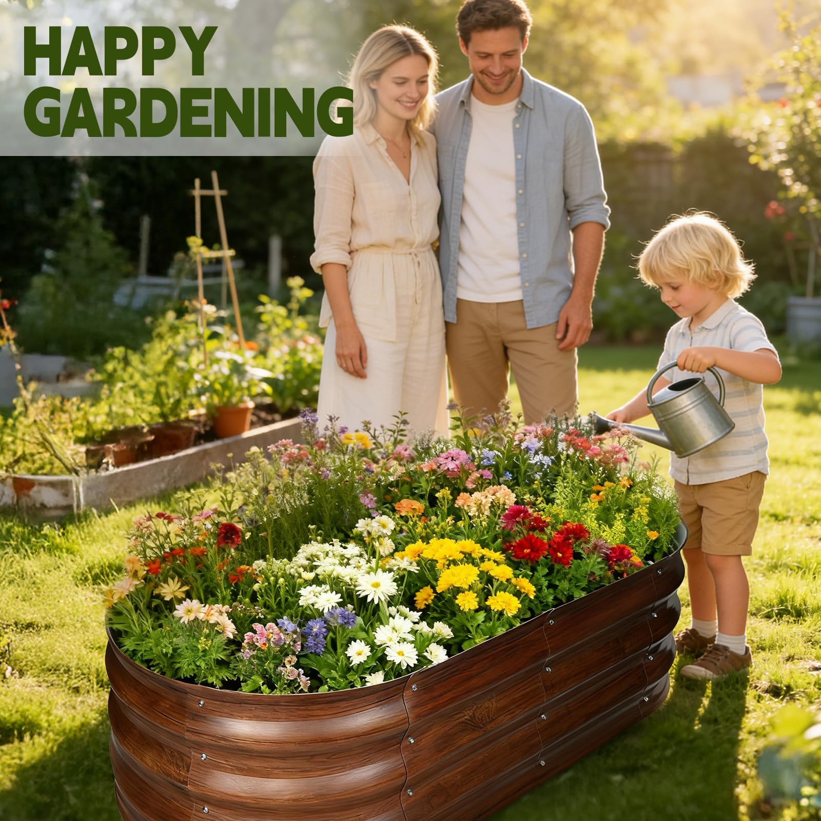 4x2x1 ft raised bed size supports planting vegetables, herbs, and flowers.