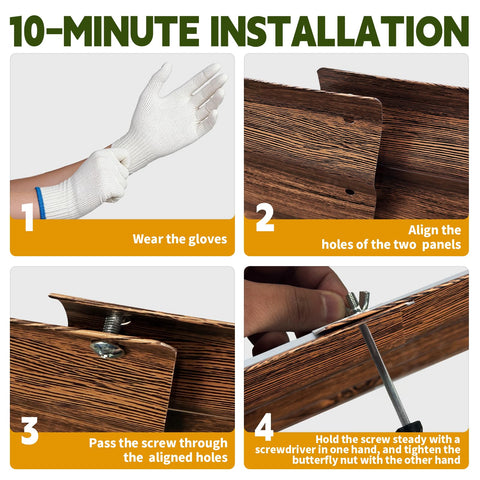 Included screwdriver and gloves simplify tool-free assembly for gardeners.