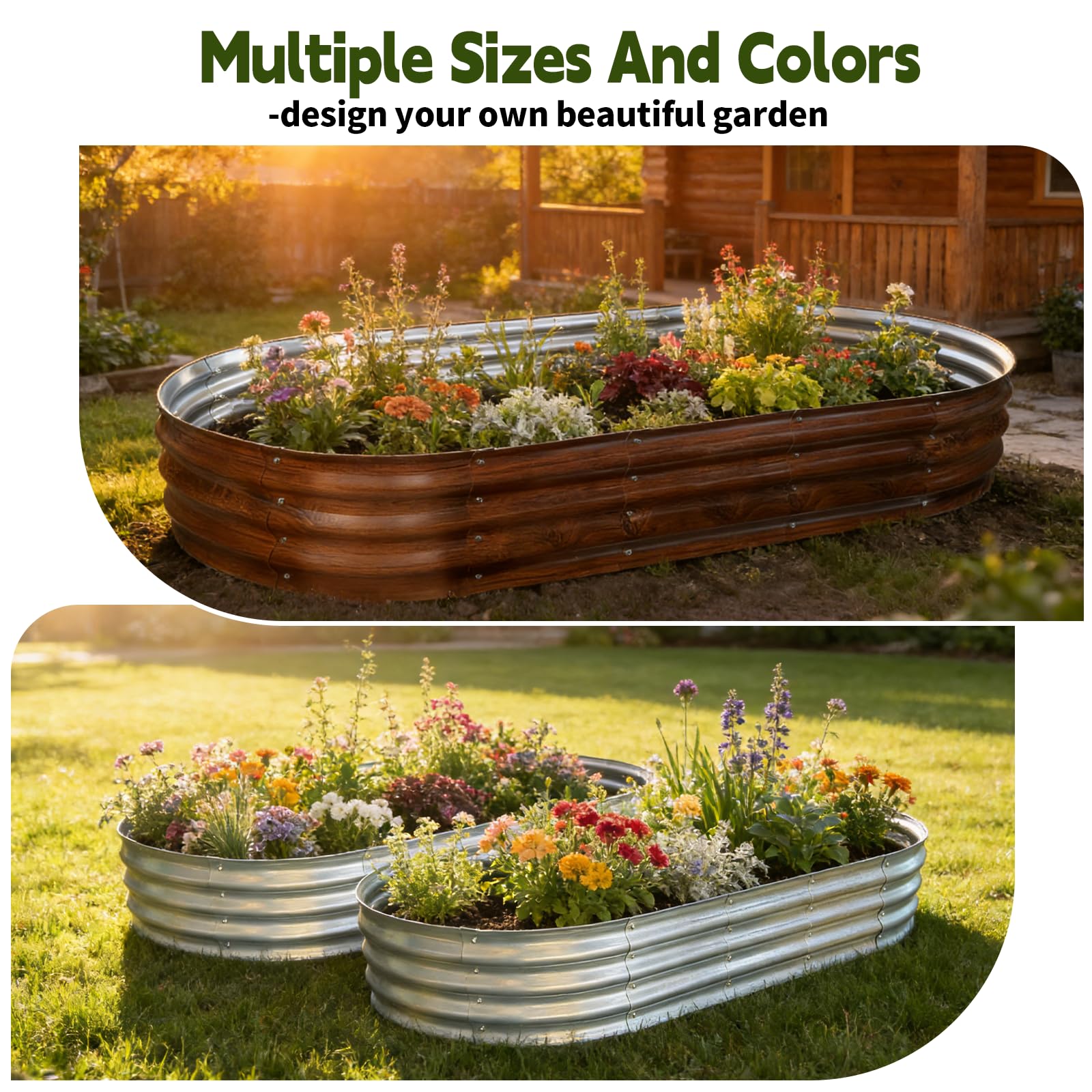 Vivagarden silver finish adds a modern look to outdoor spaces.