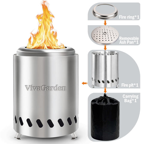 Vivagarden table top fire pit offers quick ignition and warmth.