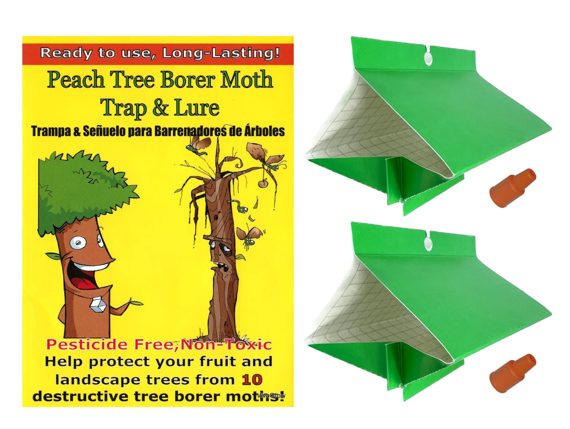 VivaGrow Peach Tree Borer Trap 2-Pack for orchard protection against pests.