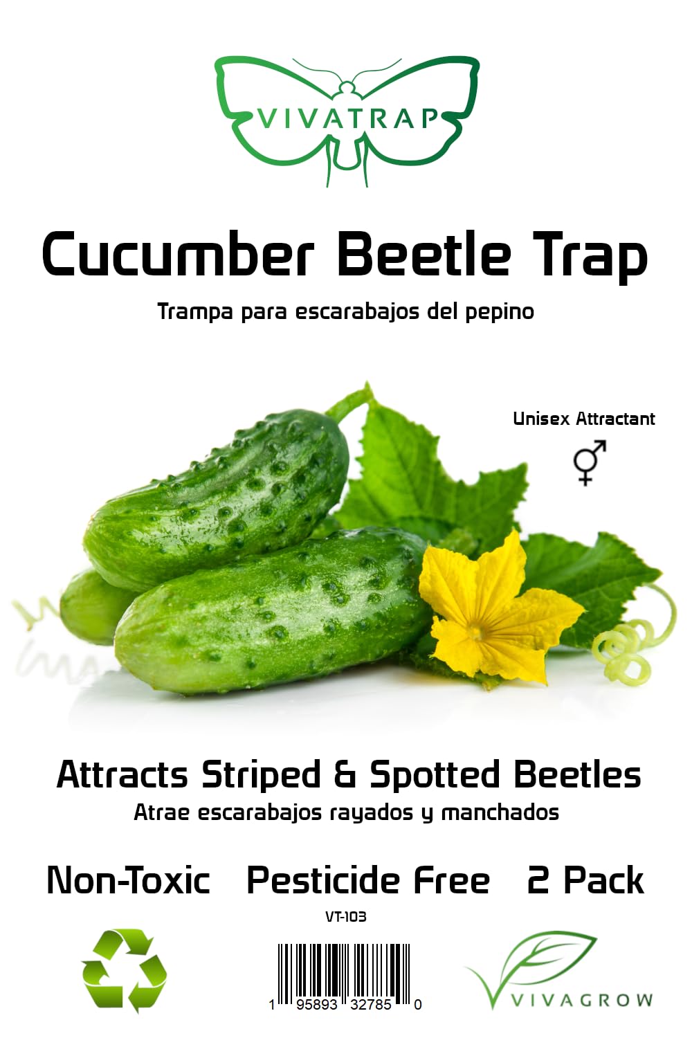 VivaGrow VivaTrap VT-103 cucumber beetle trap pack ready for installation to protect crops.
