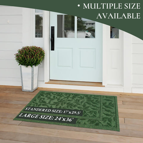 VivaNest Green Leaves mat durability for all-season outdoor and indoor use.