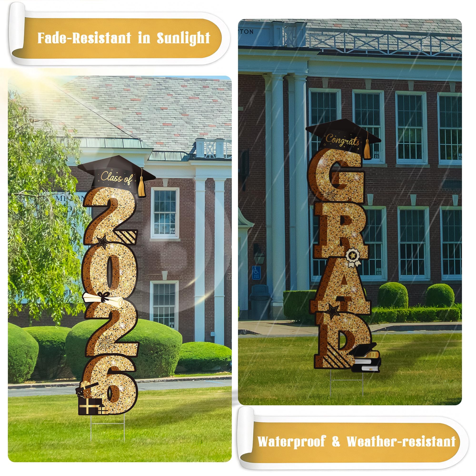 Vivantia 2026 GRAD sign with cap accent elevates decor