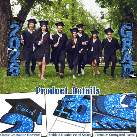 Vivantia 2026 graduation sign cap detail blue and black for celebratory cues
