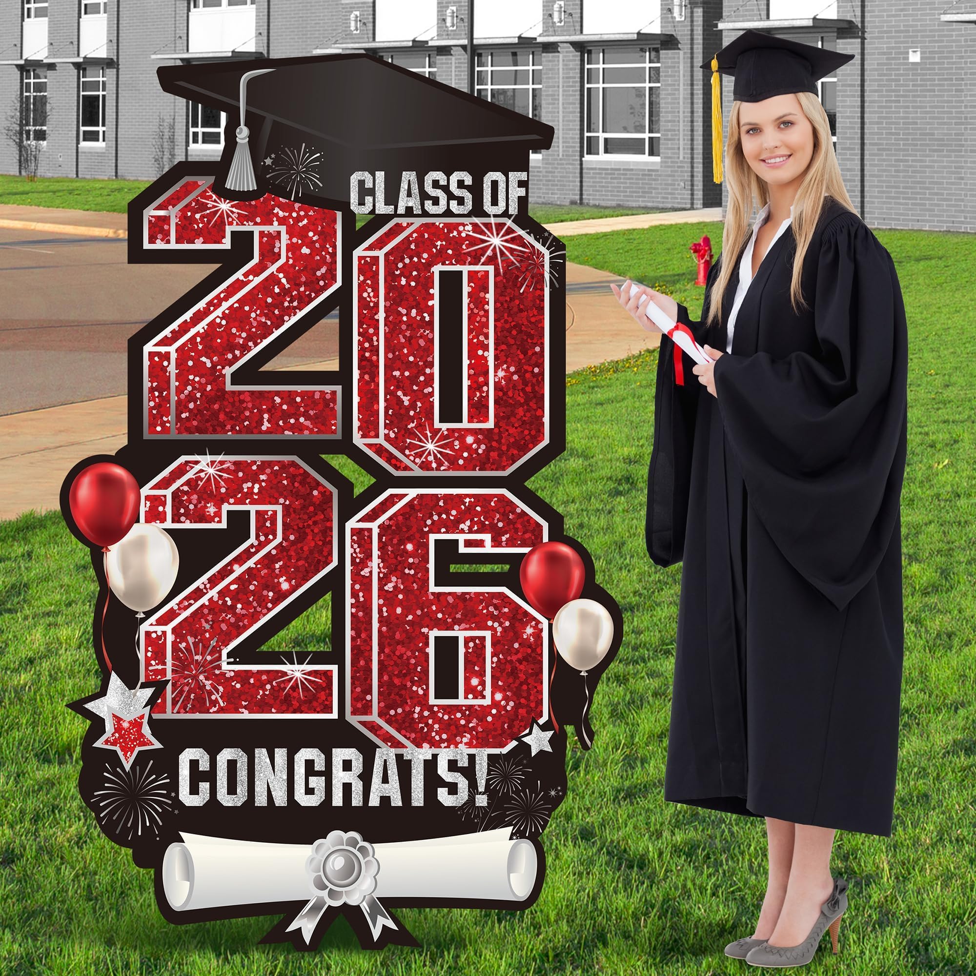 Vivantia 2026 graduation yard sign full assembly for easy outdoor display