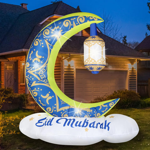 Vivantia 7ft inflatable Ramadan moon with LED lights for outdoor yard display