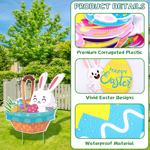 Vivantia Easter yard sign basket creates festive yard focal point