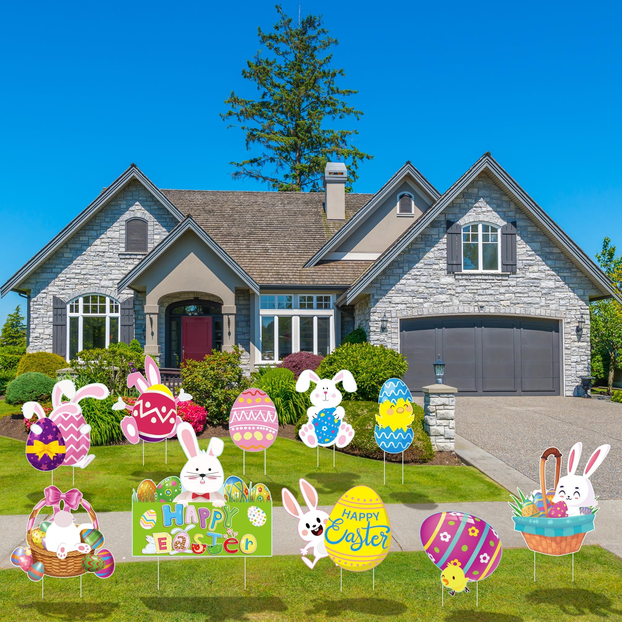 Vivantia Easter yard sign colorful patterns brighten lawns