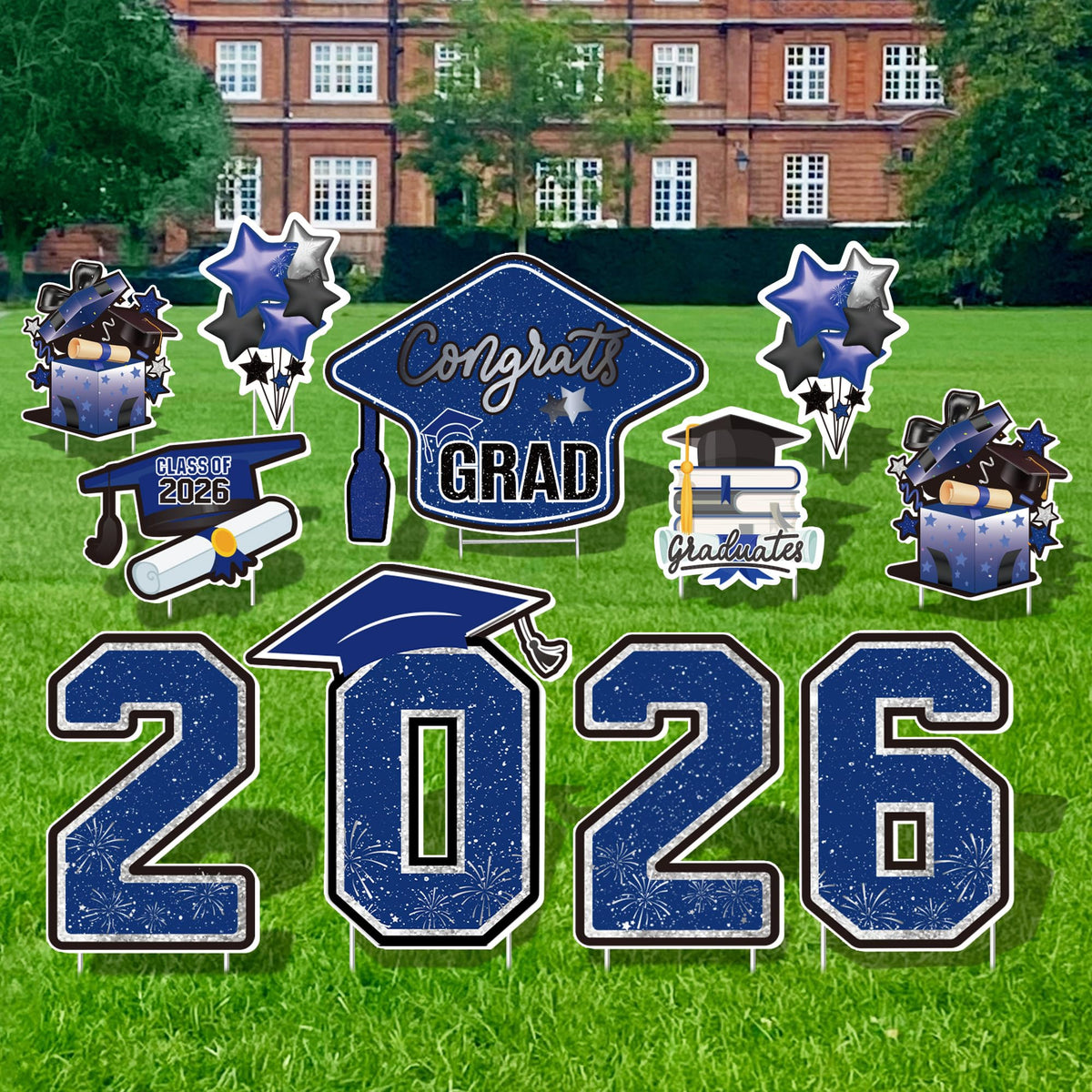 Vivantia graduation yard sign cap with stake for outdoor display
