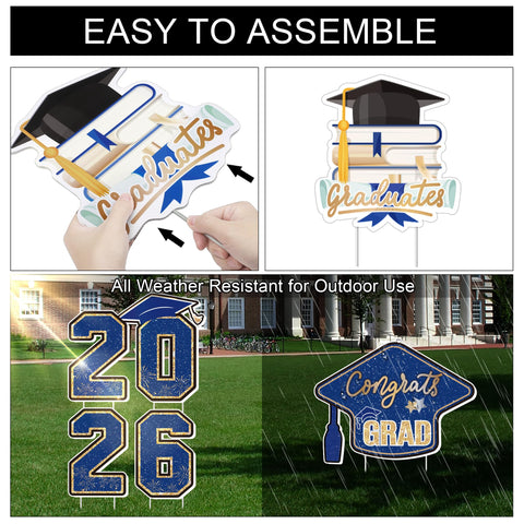 Vivantia H-shaped stake supports the graduation cap sign