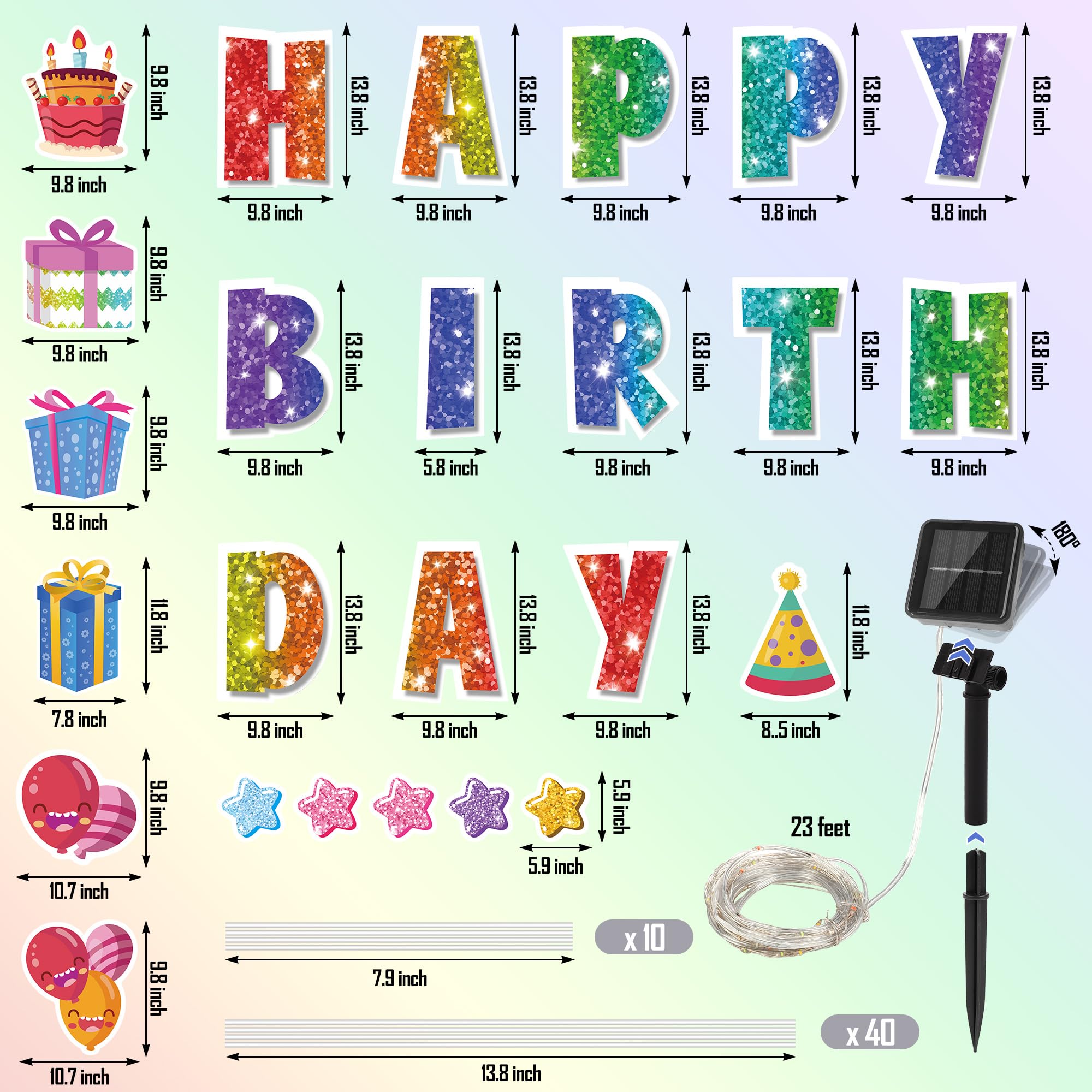 Vivantia Happy Birthday yard sign stars add whimsical sparkle to outdoor celebrations.