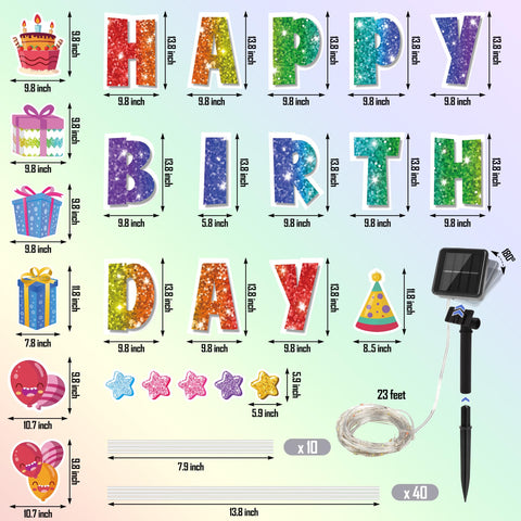 Vivantia Happy Birthday yard sign stars add whimsical sparkle to outdoor celebrations.