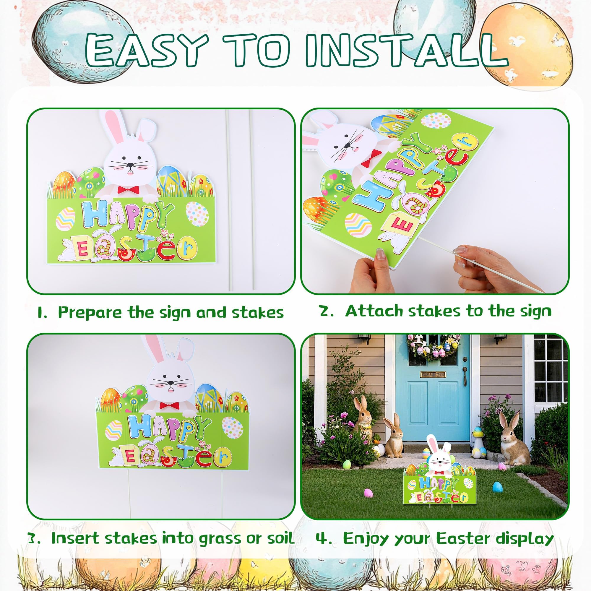 Vivantia Happy Easter letters yard sign adds cheerful typography