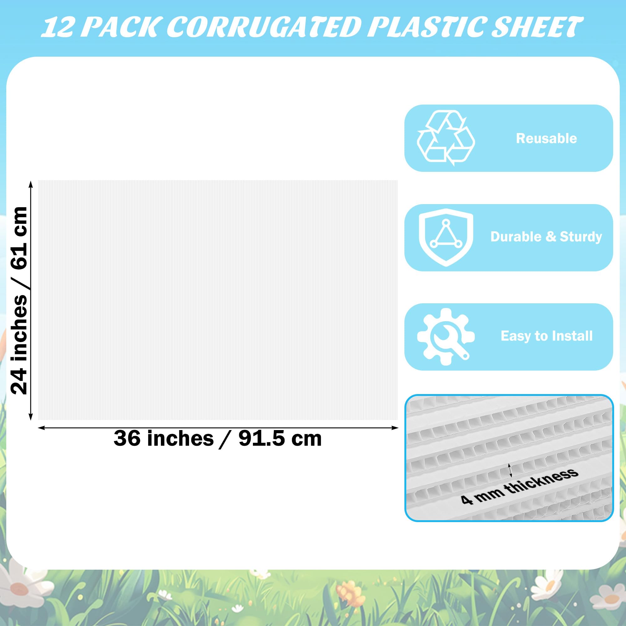 Vivantia 24x36 blank yard sign back view for double-sided messaging