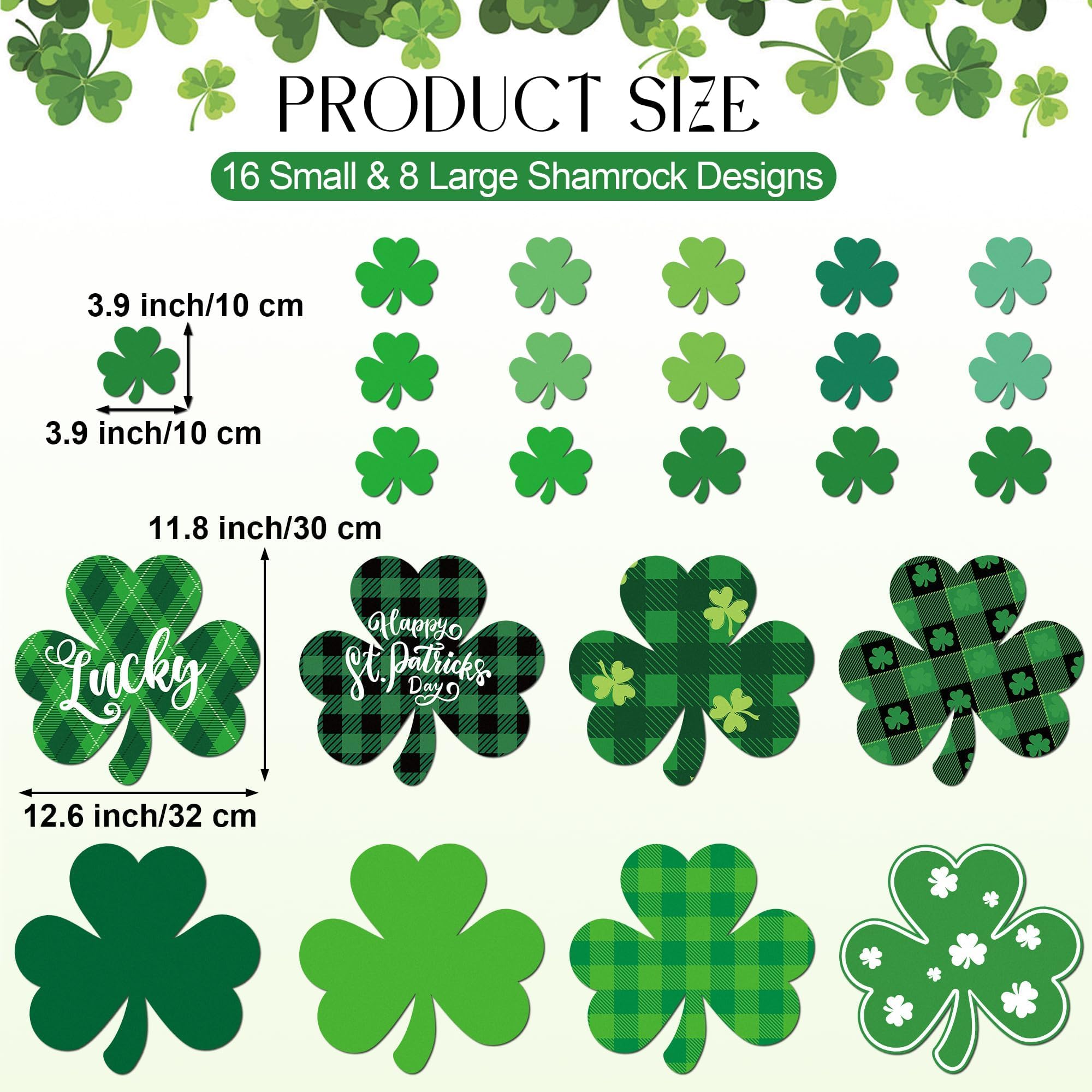 Vivantia large shamrock magnet 12-6x11-8 adds bold reusable decor.