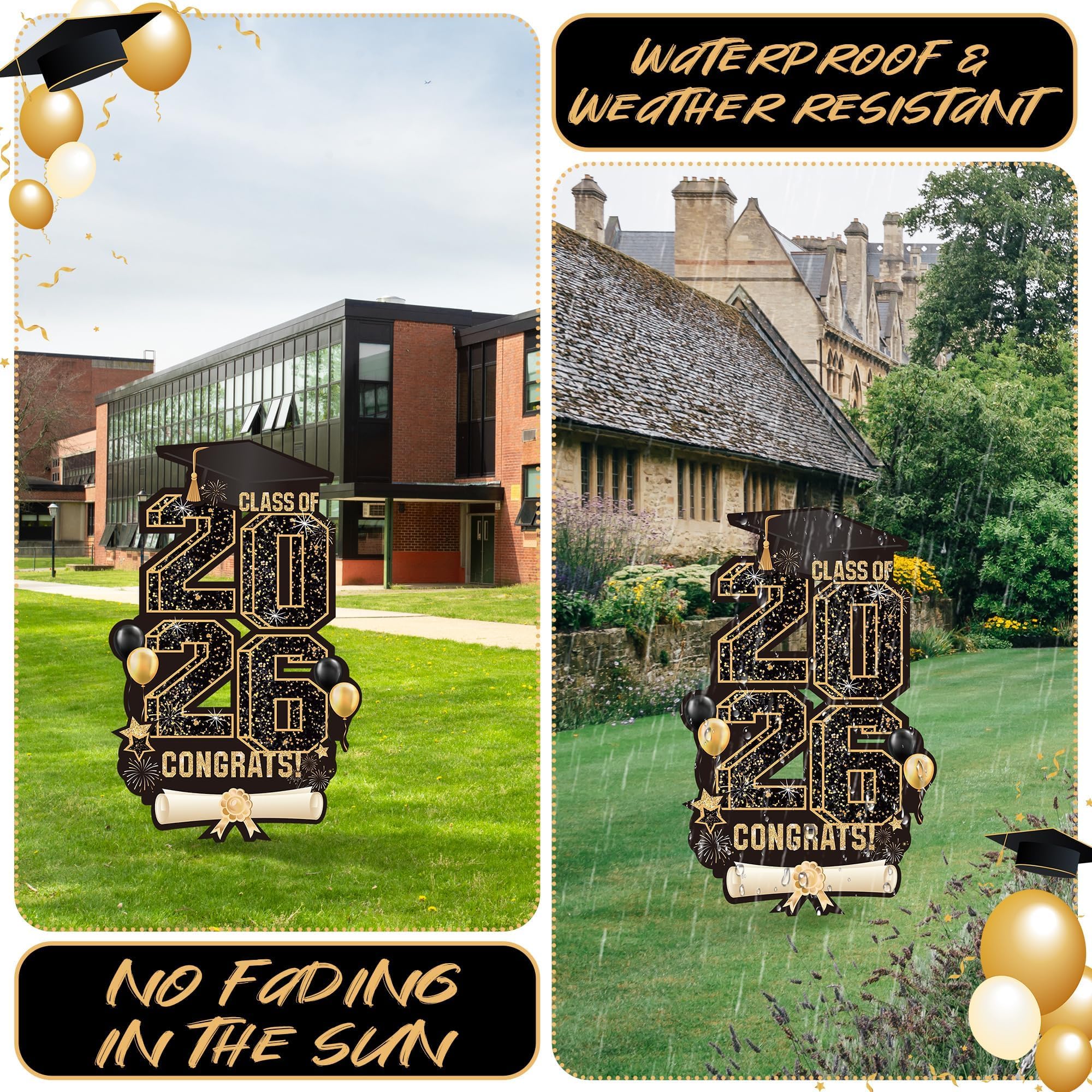 Waterproof corrugated plastic material keeps the sign looking fresh outdoors.