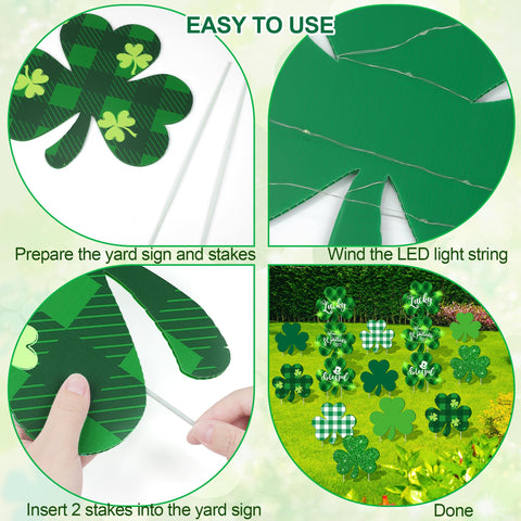 Vivantia waterproof shamrock yard signs endure outdoor use