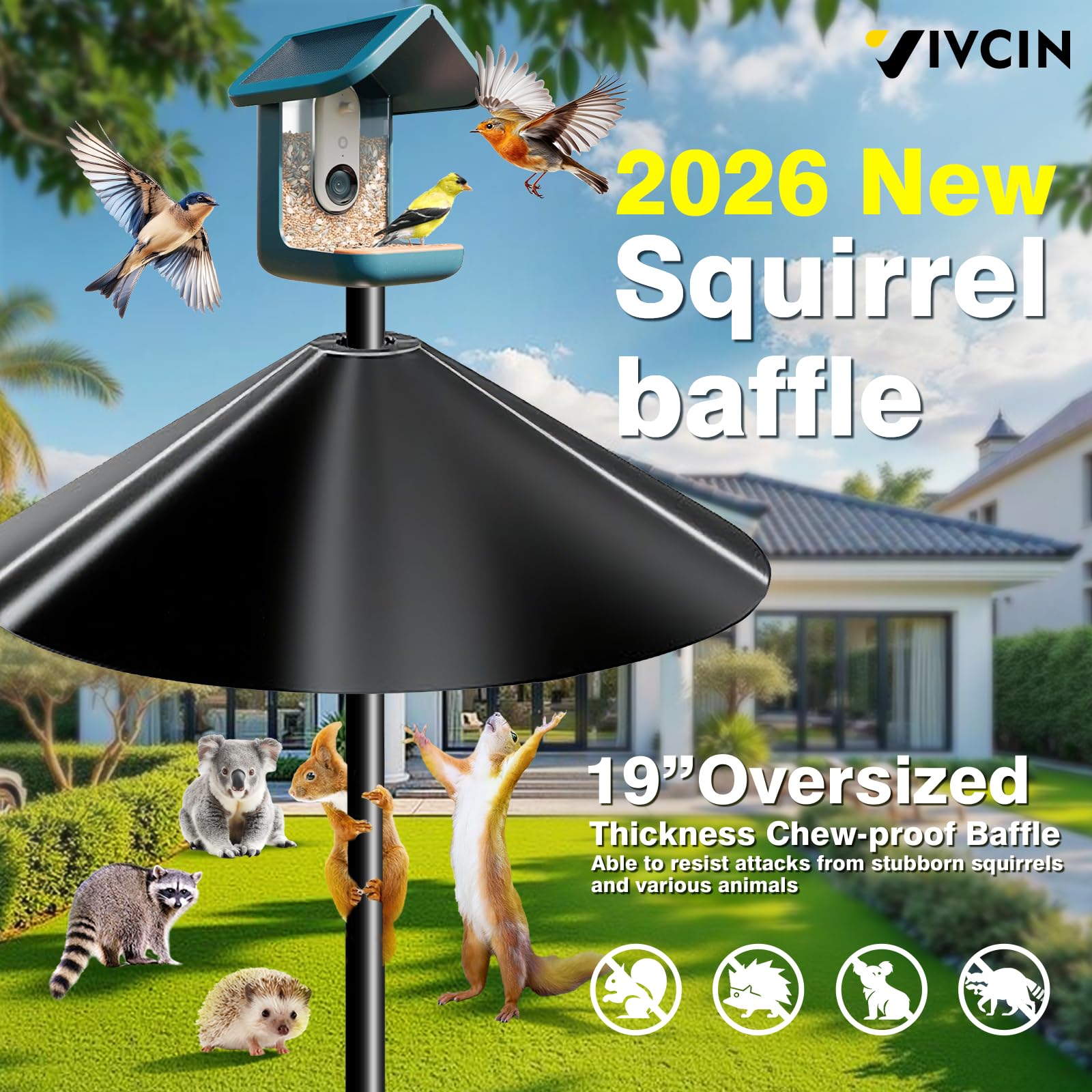 VIVCIN rust-resistant weatherproof plastic resists sun and rain over seasons.