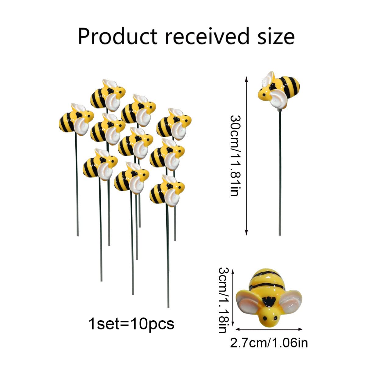 VIVIANYO HD decorative stake set enhances patios with cheerful bee imagery.