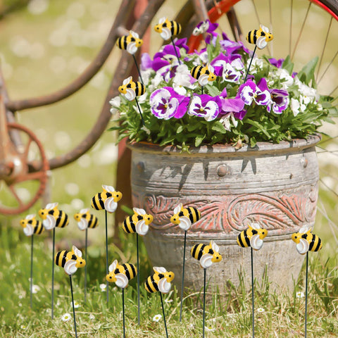 VIVIANYO HD colorful yellow bee stake adds year-round charm.