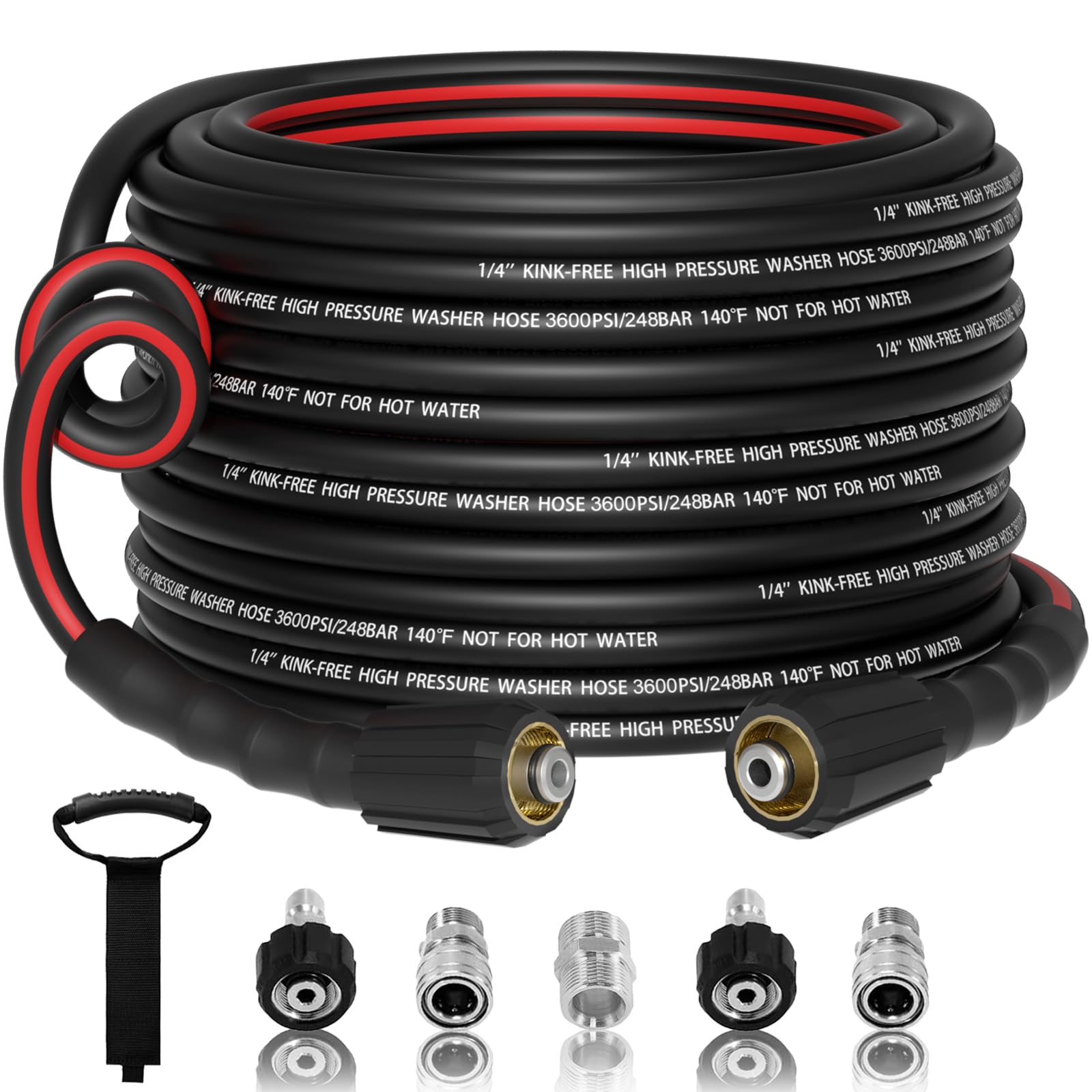 VividWash flexible hose 50ft for easy, unrestricted outdoor cleaning.