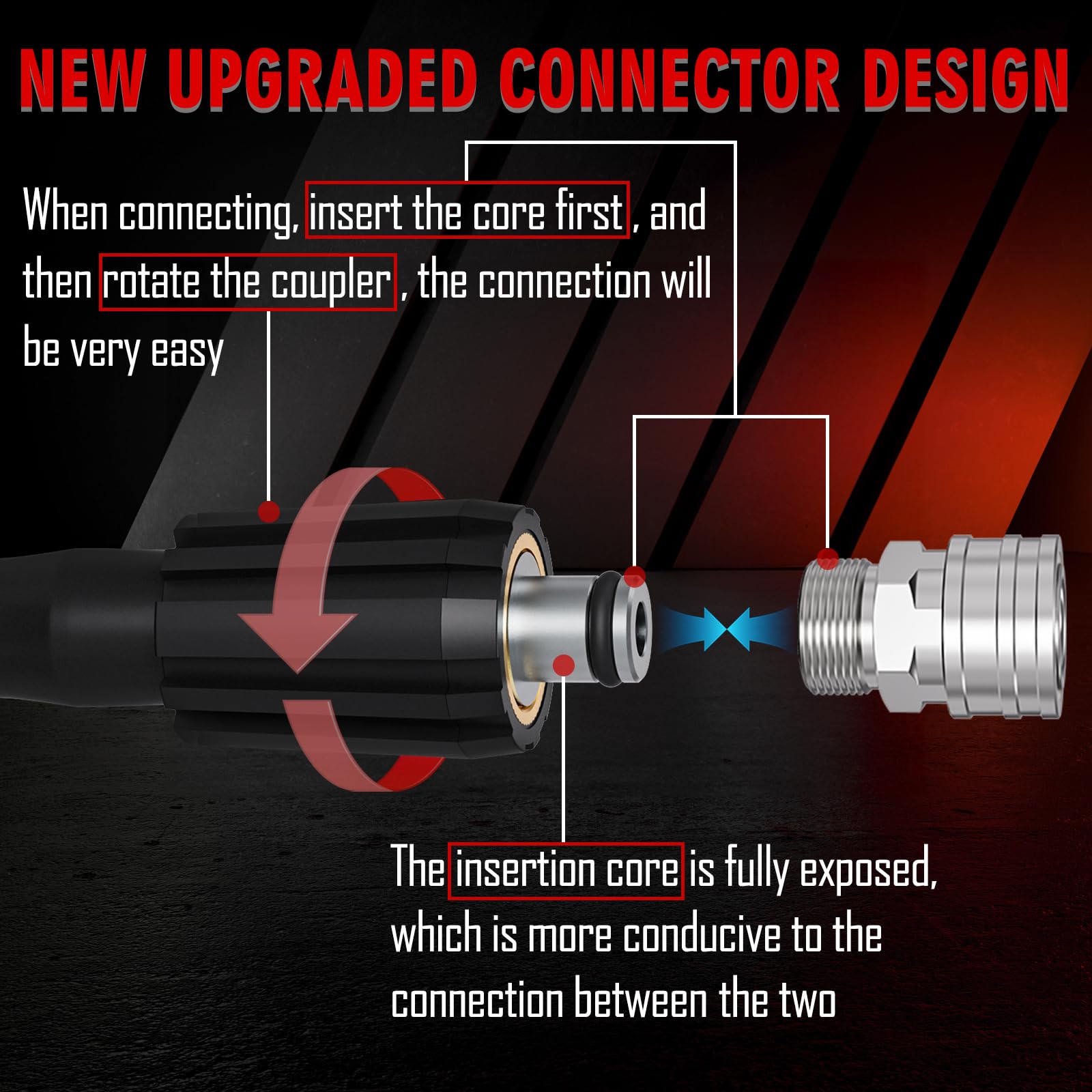VividWash lightweight extension hose improves maneuverability during home cleaning.