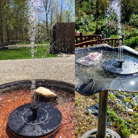 VIVII birdbath fountain attracting birds to garden