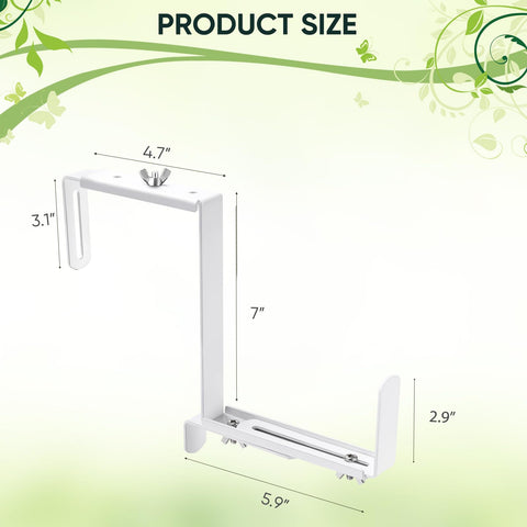 VIVIKEN planter bracket bottom support preventing tilt for heavy planters on rails.