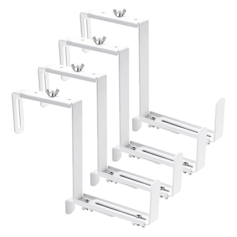 VIVIKEN adjustable planter bracket top view showing width adjustability for various pots.