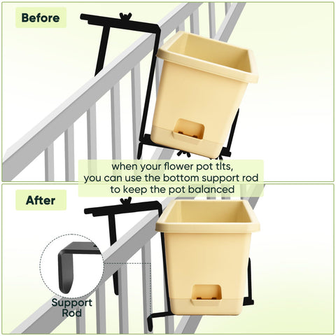 VIVIKEN Planter Box Brackets include bottom support to prevent tilt.