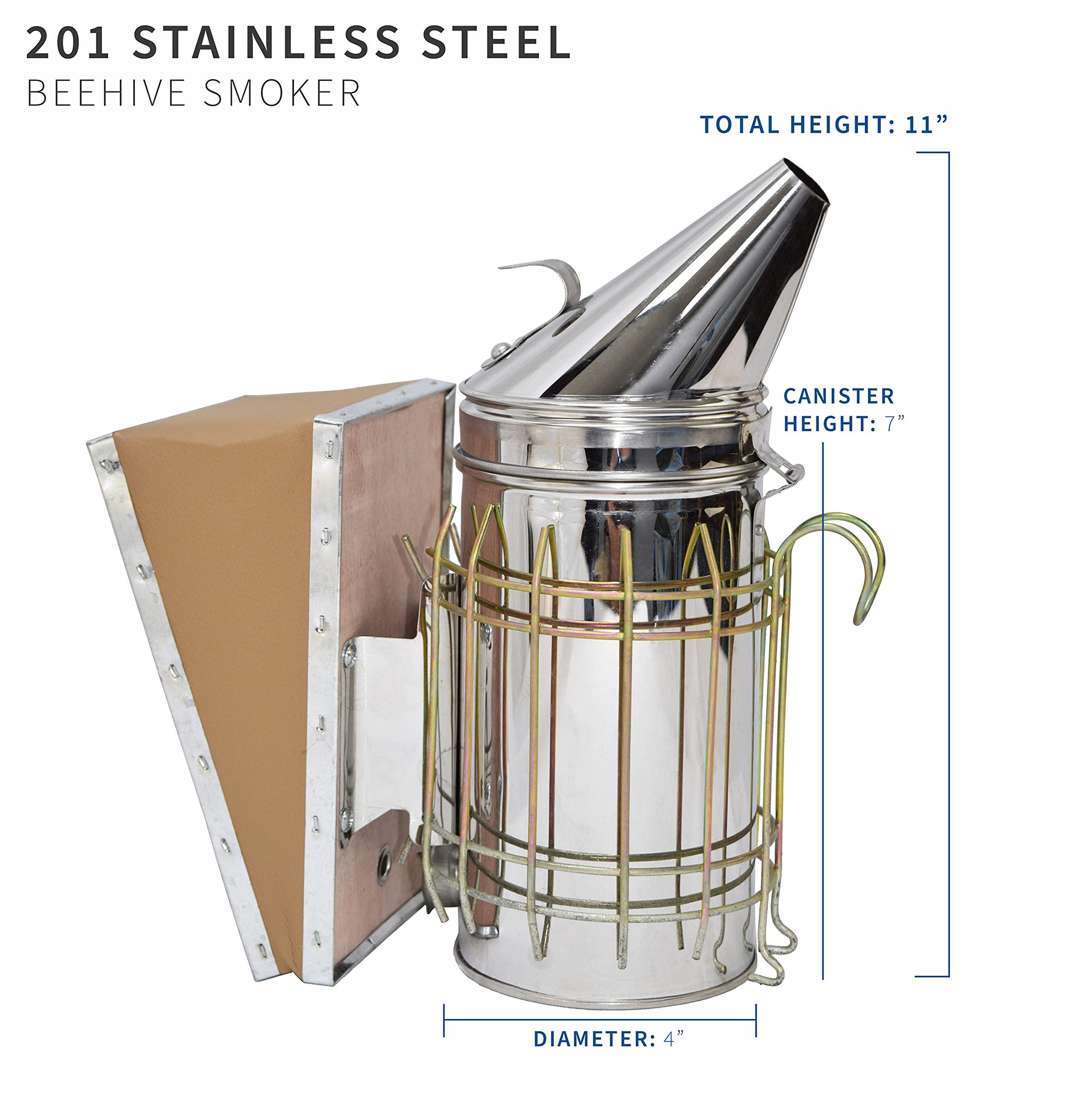 VIVO smoker side mount hook demonstrates convenient hanging during hive tasks.