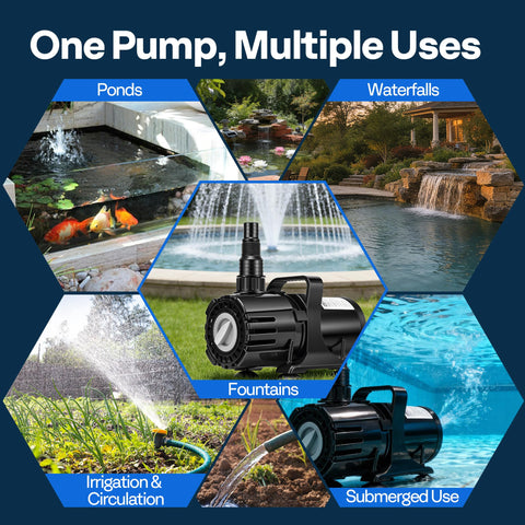 VIVOHOME 100W pump contents kit includes nozzles and clamps.