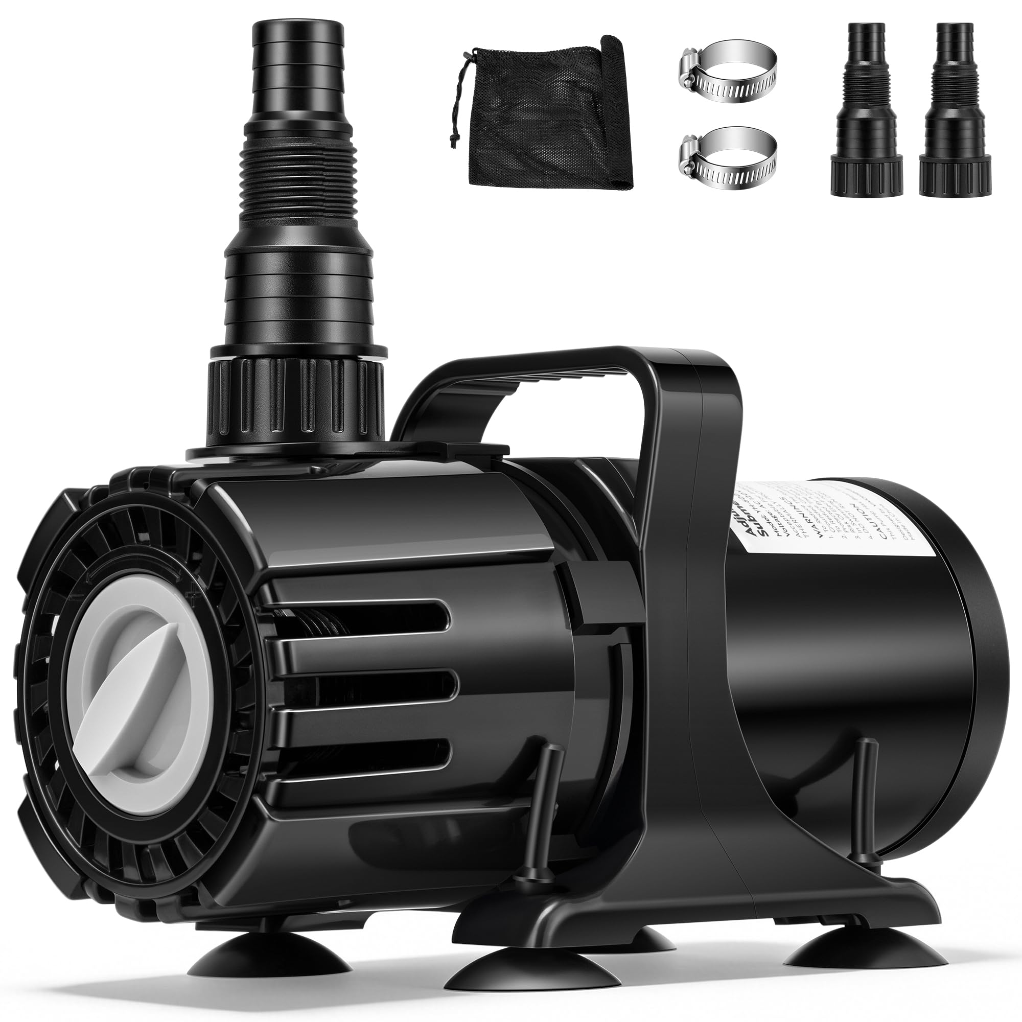 VIVOHOME 100W pump side view for pond circulation and filtration.