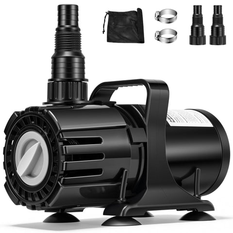 VIVOHOME 100W pump side view for pond circulation and filtration.