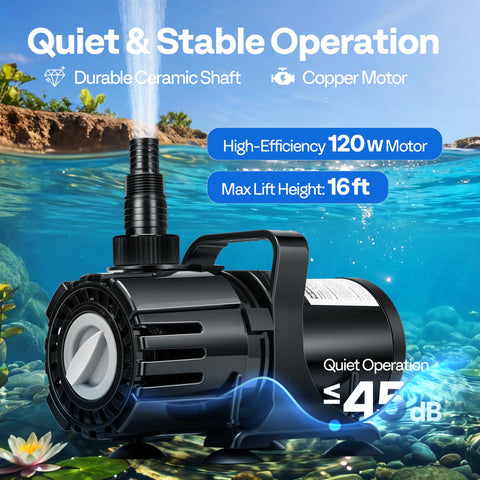 VIVOHOME 120W pump 180-degree nozzle for versatile water direction