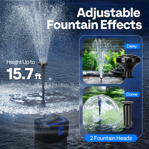 VIVOHOME 13W LED light illuminates the pond at dusk